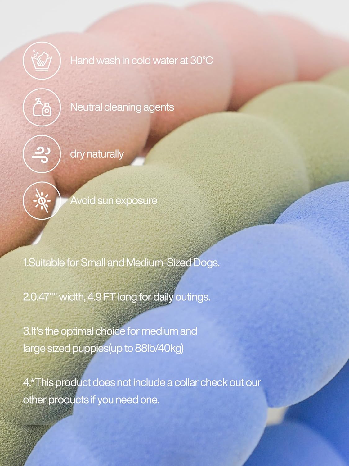 5FT Dog Training Leash, Heavy Duty Nylon Rope Dog Leashes with 360° Swivel Aluminum Clip and Comfortable Padded Handle, No Pull Reflective Leash for Medium Large Dogs