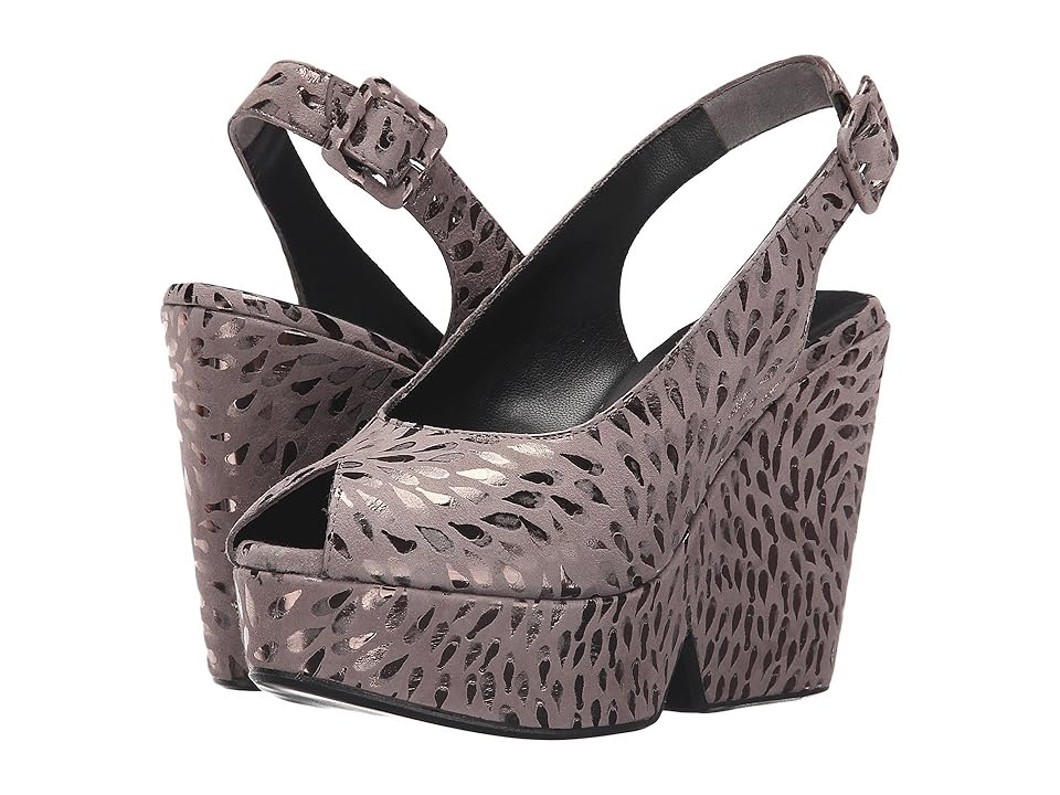 

Clergerie Dylanl (Sandalwood Rainy Print Suede) Women's Wedge Shoes