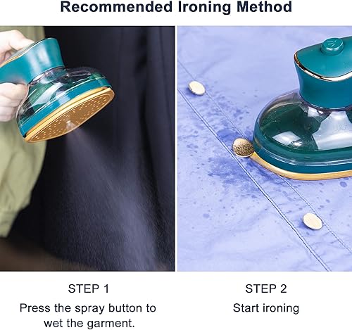 Miniatura 4 de DEMEYATH - Plancha de mano portátil mini plancha de vapor de mano para ropa removedor de arrugas mini plancha para planchado en seco y húmedo para
