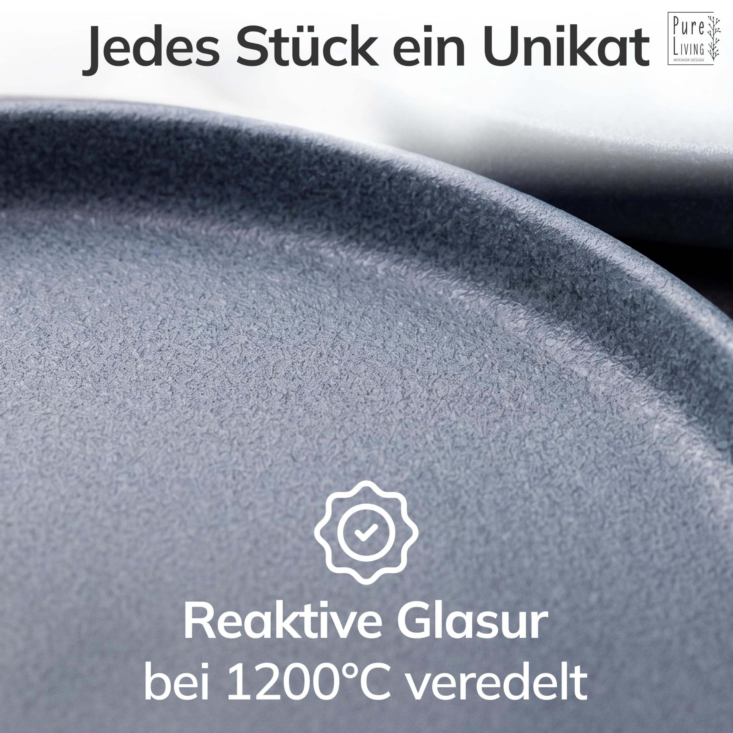 Steingut Kaffeetassen 6 Pers. Hochwertiges Urban Style TEST SEHR GUT Tassen Set, Spülmaschinen-, Mikrowellen- und Kratzfest- Stylisches Tee- und Kaffeebecher Set- Pure Living in matt Blau