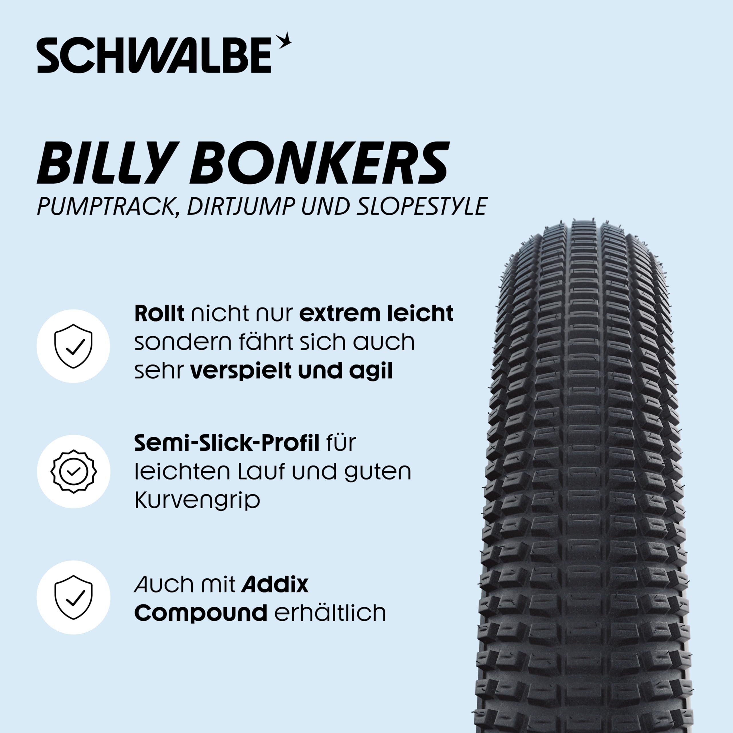 Schwalbe Fahrradreifen Billy Bonkers – 16 bis 26 Zoll Reifen mit