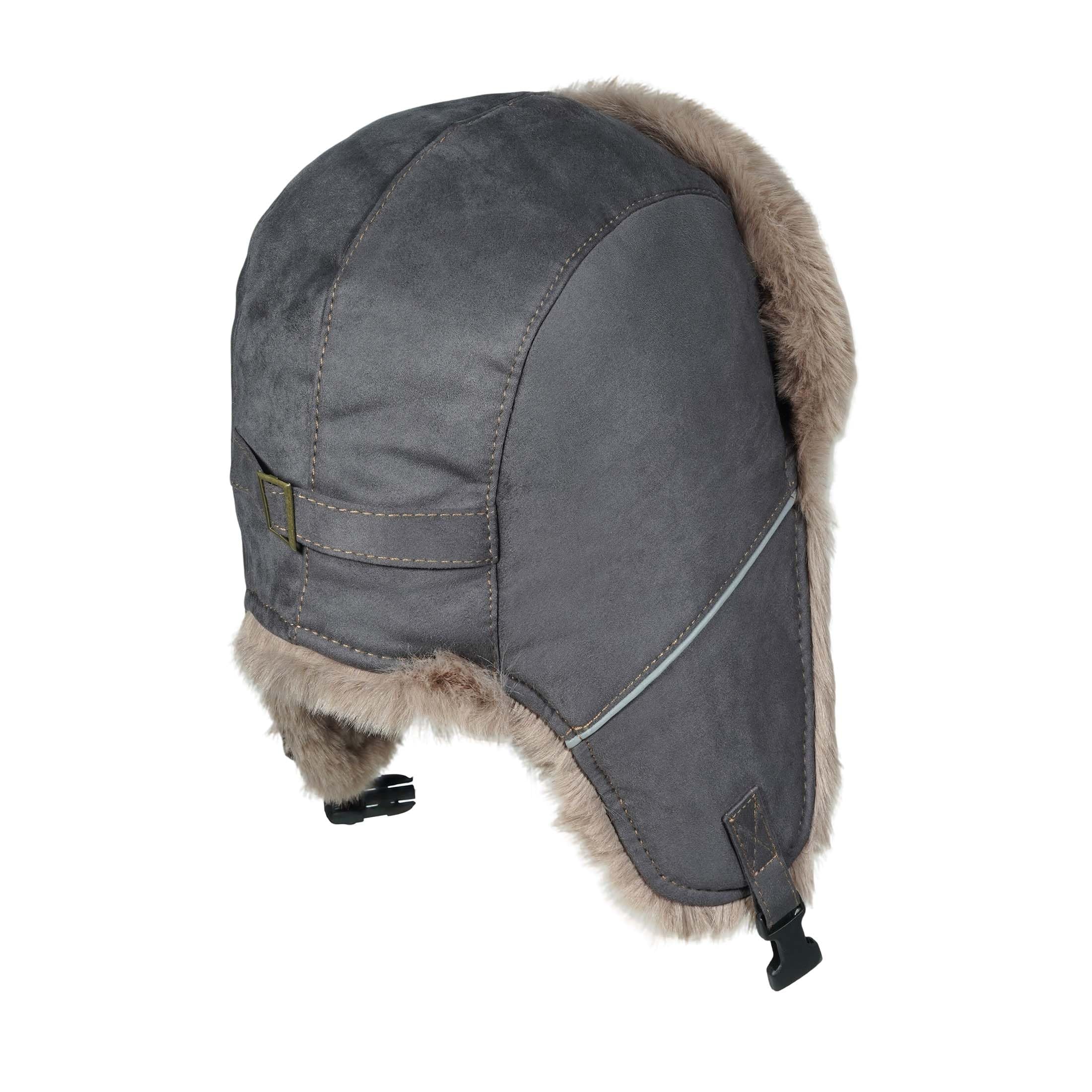 czapka, Czapka traperska zimowa, czapka lotnicza z nausznikami, ciepła typu bomber, termiczna uszanka(PL2509Gray)