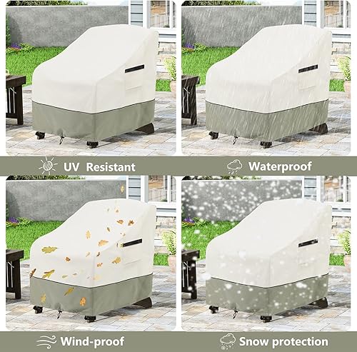 Miniatura 73 de Funda para mesa auxiliar para exteriores, impermeable, rectangular, para patio, pequeña, 36 x 24 x 16 pulgadas, fundas rectangulares impermeables