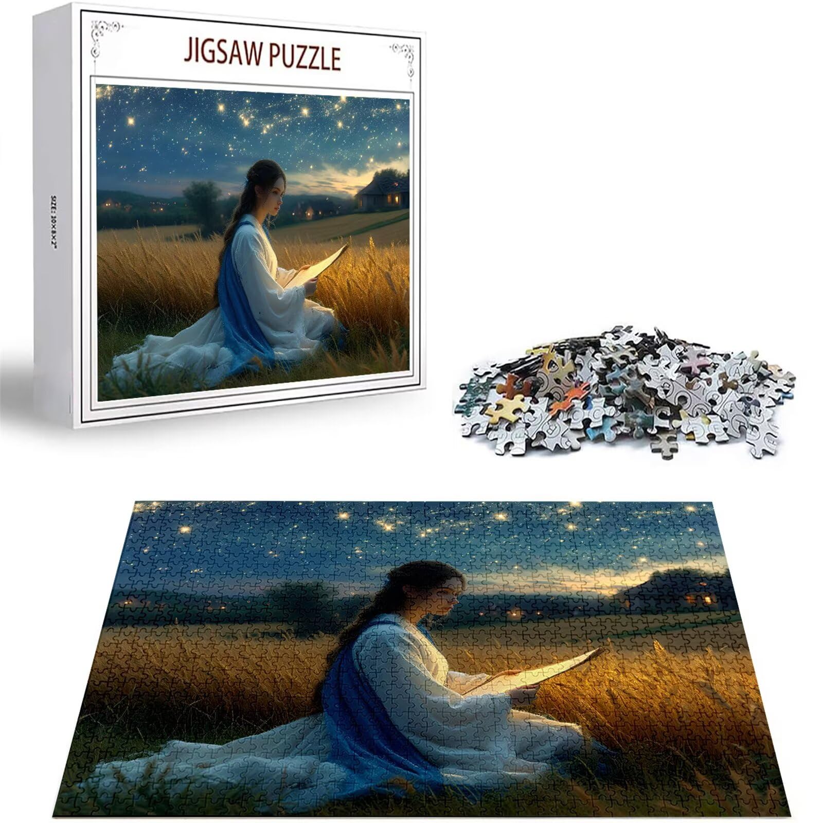 Puzzle Weizenfeld Puzzle 5000 Teile, Holzpuzzle Erwachsene, Mehrfarbig Holzpuzzle, Klassische Puzzles Frau Wooden Jigsaw für Erwachsene Und Kinder 14 Jahren, Geschenke Home Wand Dekor 156x105cm D-348