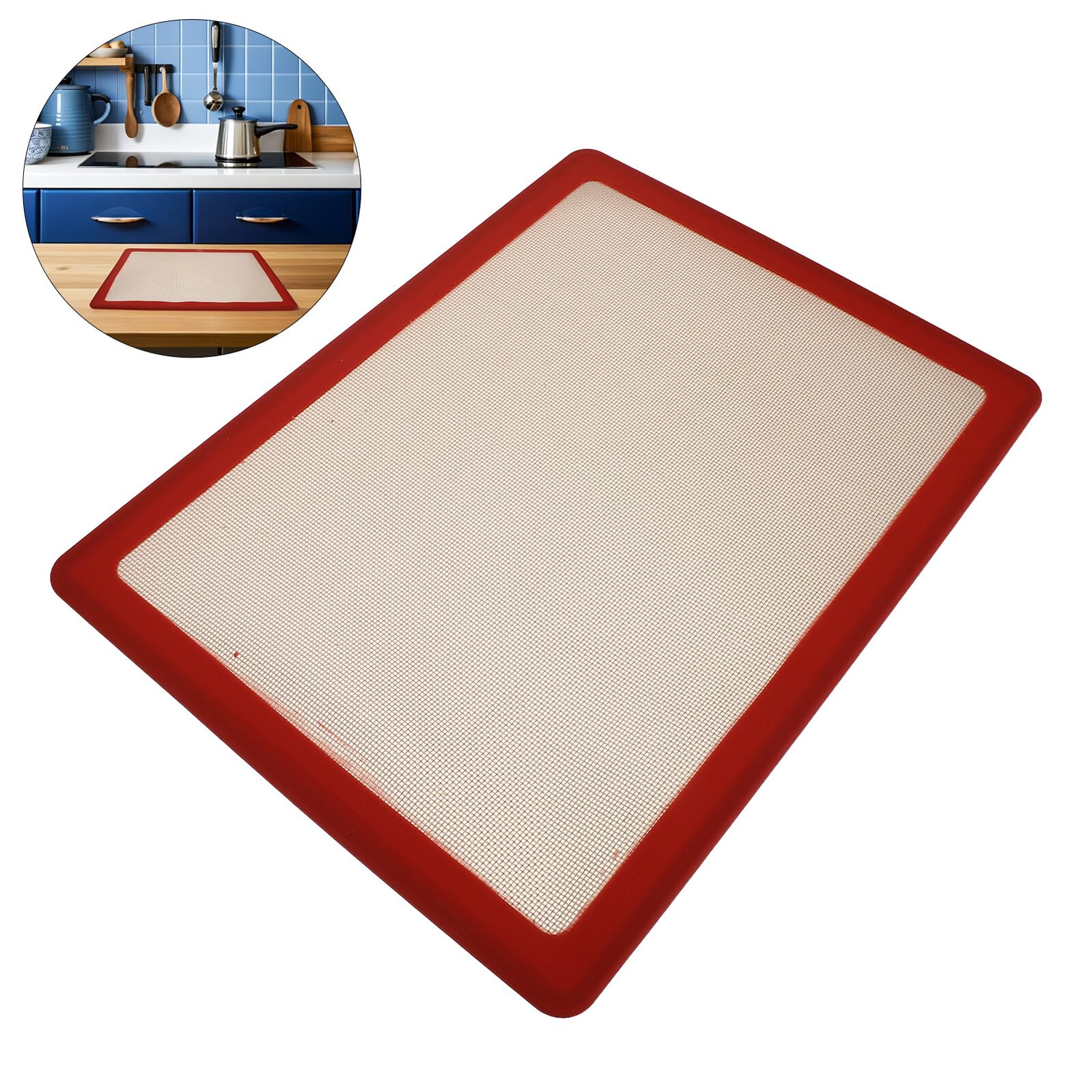 COLLBATH Silikon-backmatte für Backblech Antihaft-teigausrollmatte Wiederverwendbare Ofenmatte für Kuchen Brot und Gebäck
