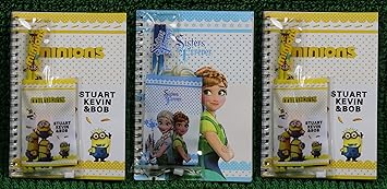 Perpetual Bliss Cartoon Theme Notebook Diary with Stationery Kit for Kids Birthday Party Return Gifts (Pack of 3)