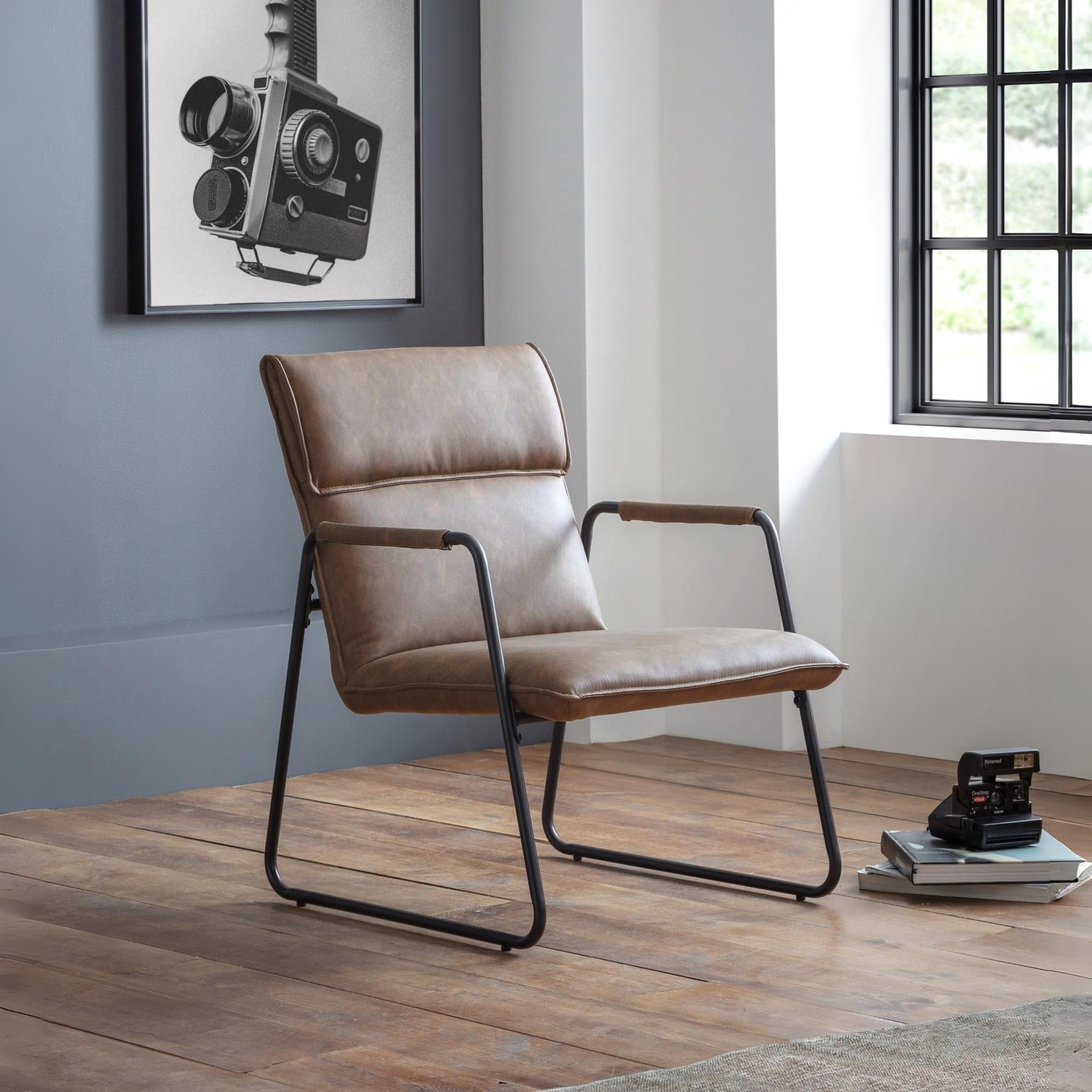 Julian Bowen Gramercy Brown And Black Faux Leather Chair