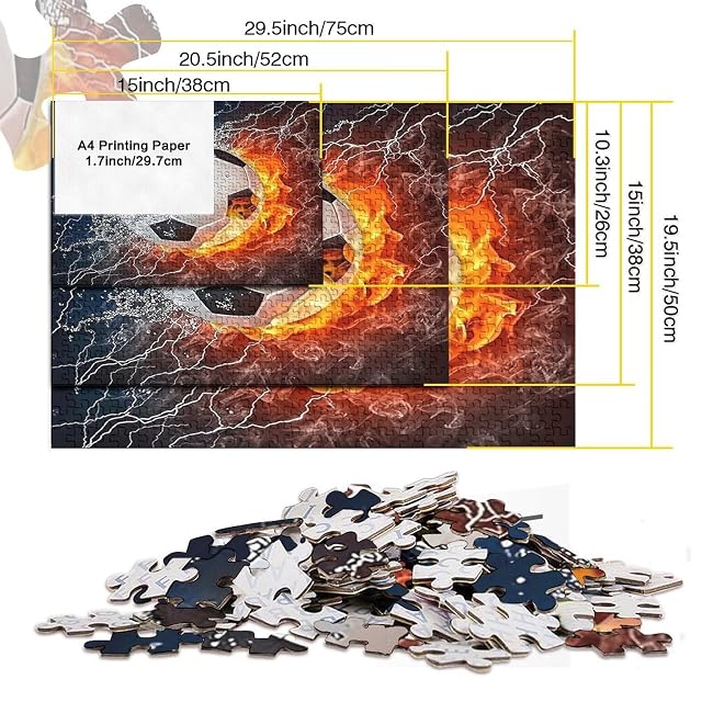 Foto 5 de 8 de Fútbol Puzzle de 1000 Piezas Papel para Adultos Escena de Fuego y Agua Juego de Puzzle 1000 Piezas Puzzle…