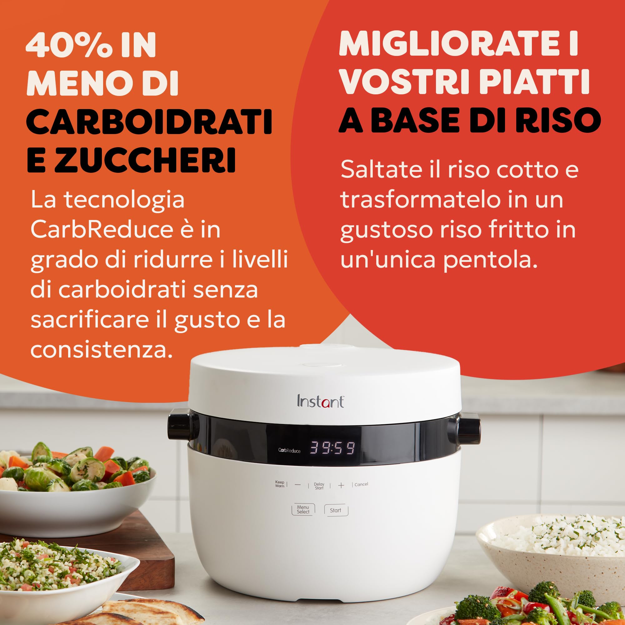 Instant Pot - Cuociriso e vaporiera, 2.8 L (12 tazze) - Con pentola antiaderente lavabile in lavastoviglie, cestello per la cottura a vapore in acciaio inossidabile, misurino, cucchiaio per il riso