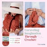 TROYARN Summer (2- Skeins Pack) Silk Effect Hand Knitting Yarn Crochet Art Lace Craft 100% Microfiber Acrylic 2x100 gr (2x383 yds) (105036 - Terra)