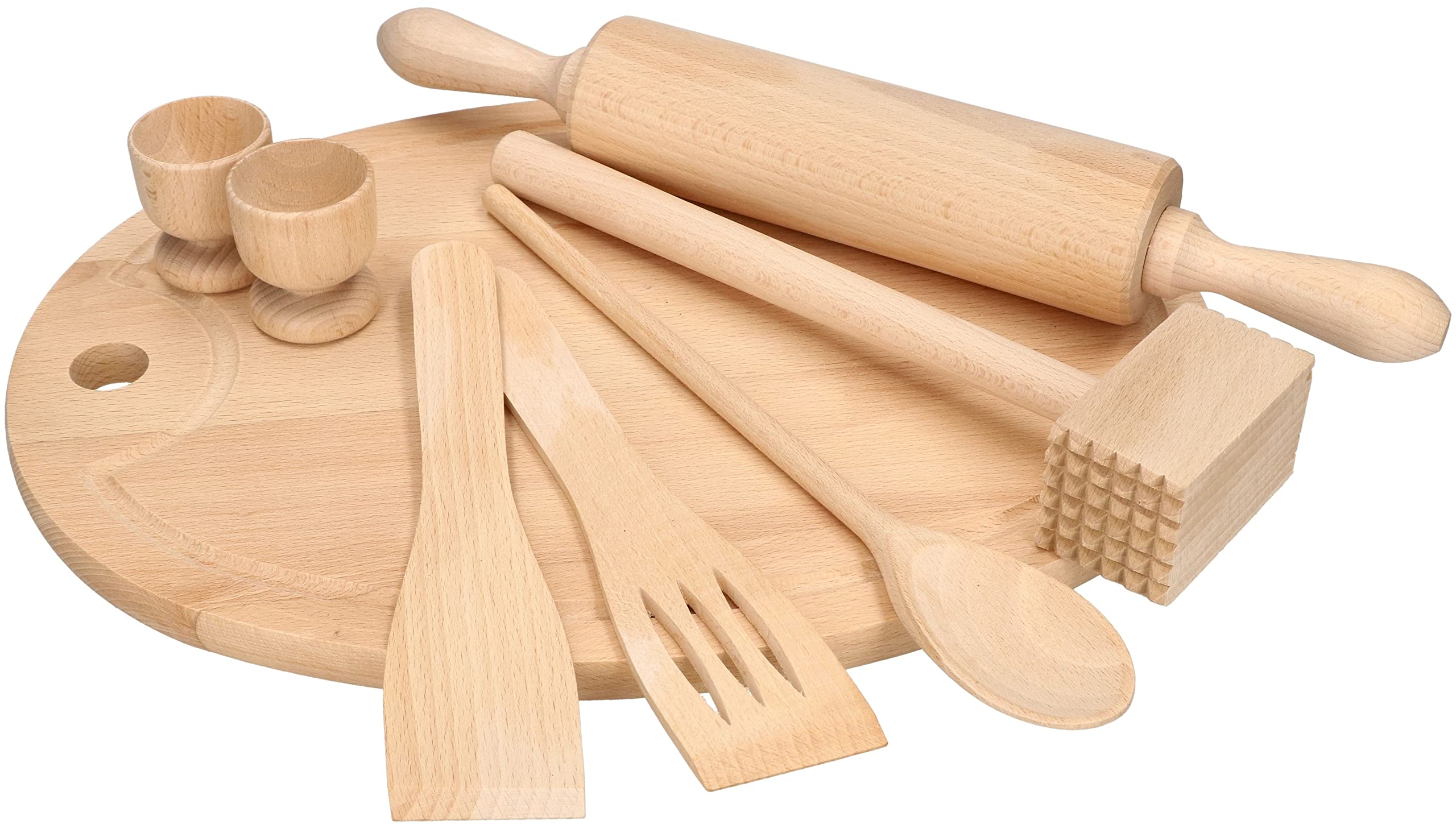 KOTARBAU® Lot de 8 ustensiles de cuisine en bois pratiques