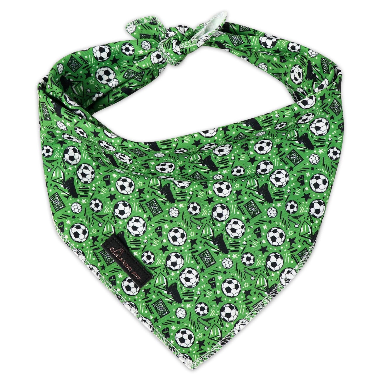 ARING PET Soccer Dog Bandanas, Cute Green Pet Bandana Scarf Triangle Bibs for Puppy Small Medium Large Boy Girl Dogs Cats-S