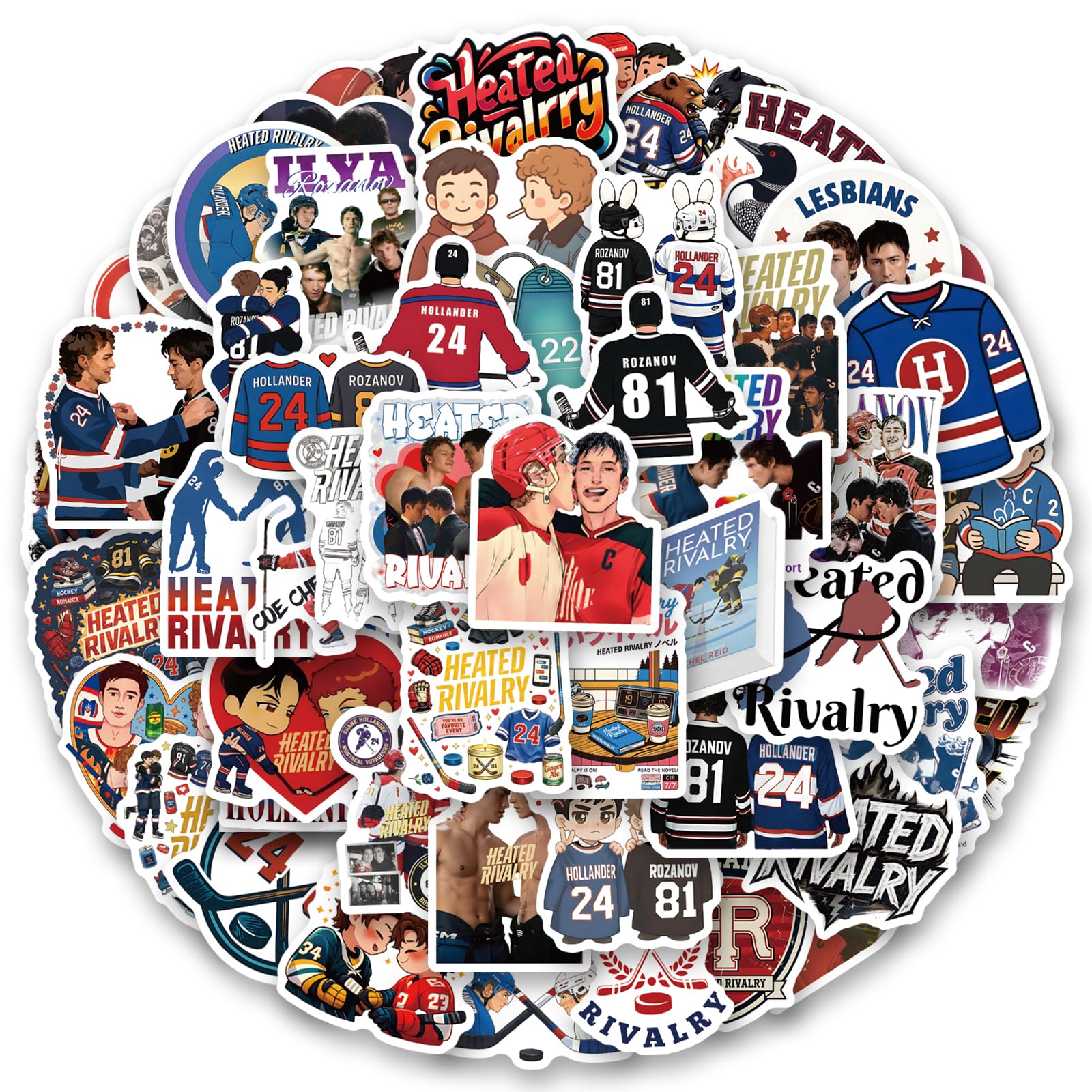 120pcs TV Series Heated Rivalry Stickers for Waterproof Decal for Water Bottle,Adult Teen…