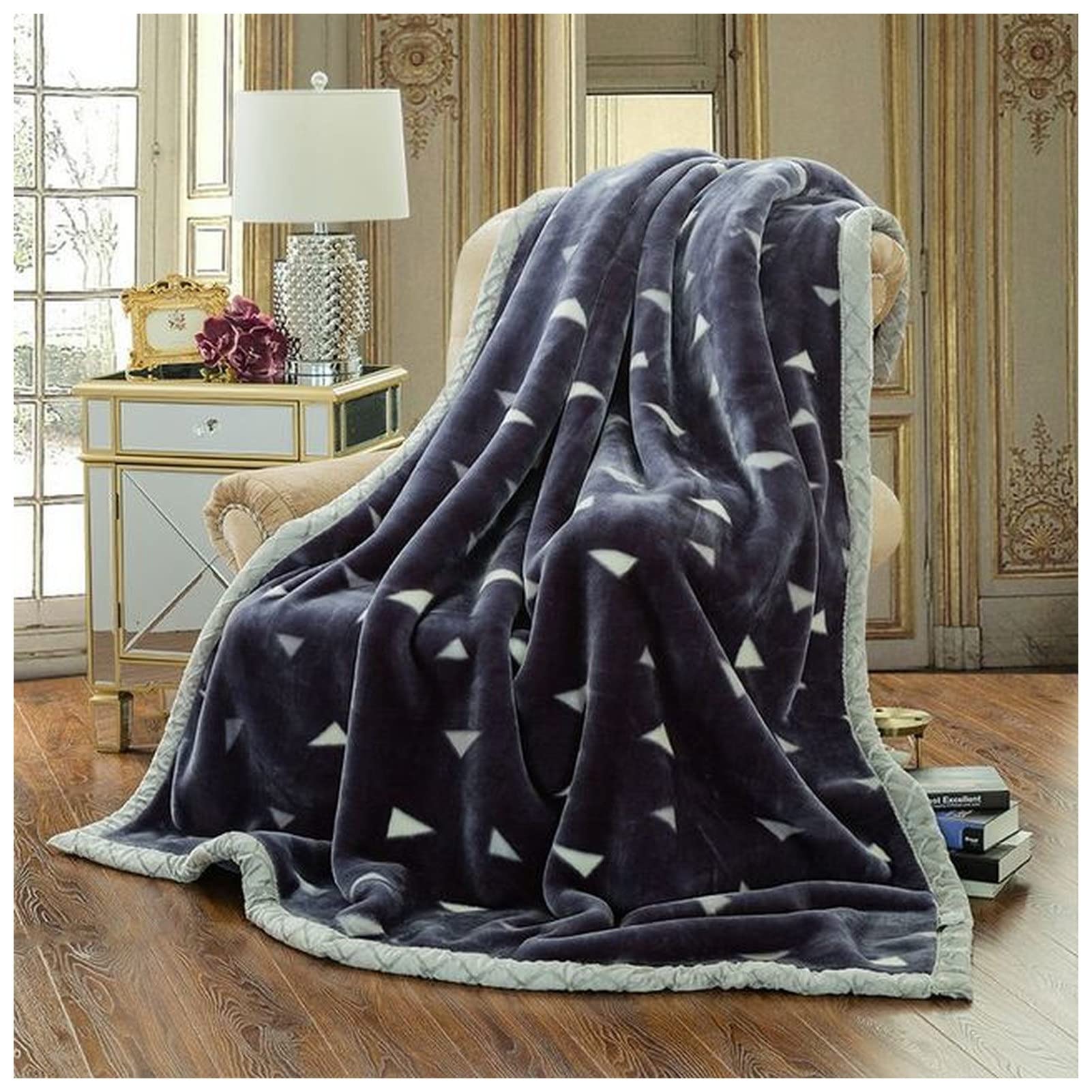 OURECO Weighted Blanket Blanket Ferret cashmere blanket warm blankets fleece plaid super warm soft throw on Sofa/Bed thicker2~4kg weight Picnic Blanket (Color : Shenshi, Size : 180X220CM(3KG))