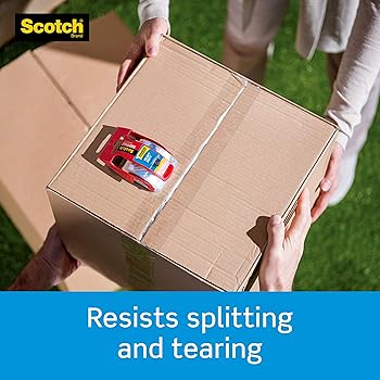 Scotch Heavy Duty Shipping Packaging Tape, 6 Rolls with Dispenser, 1.88" x 22.2 yd, 1.5" Core, Great for Packing, Shi...