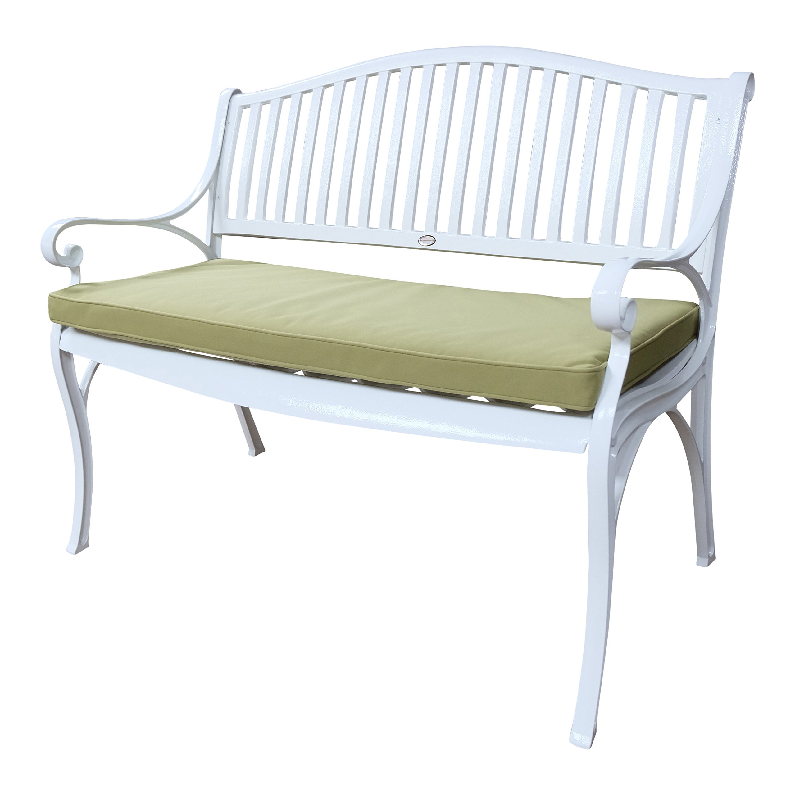 Buy Lazy Susan Grace Metal Garden Bench, 2seater in White with Olive