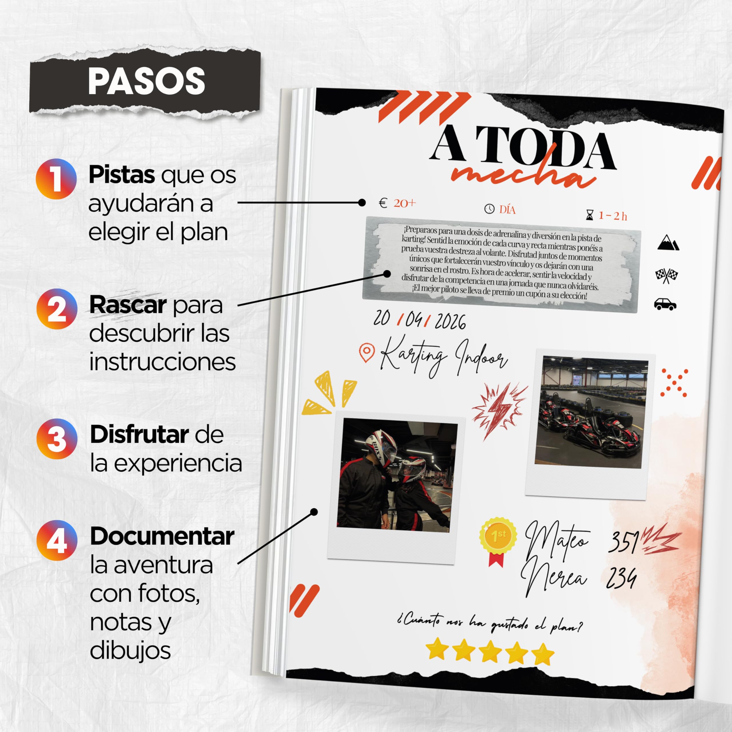 Momentos Únicos, Libro de Retos en Pareja, 50 Planes Sorpresa en Pareja para Rascar, Juegos Parejas Citas, Regalo Original Aniversario o San Valentín, Álbum Fotos Recuerdos Novio Novia Aventuras