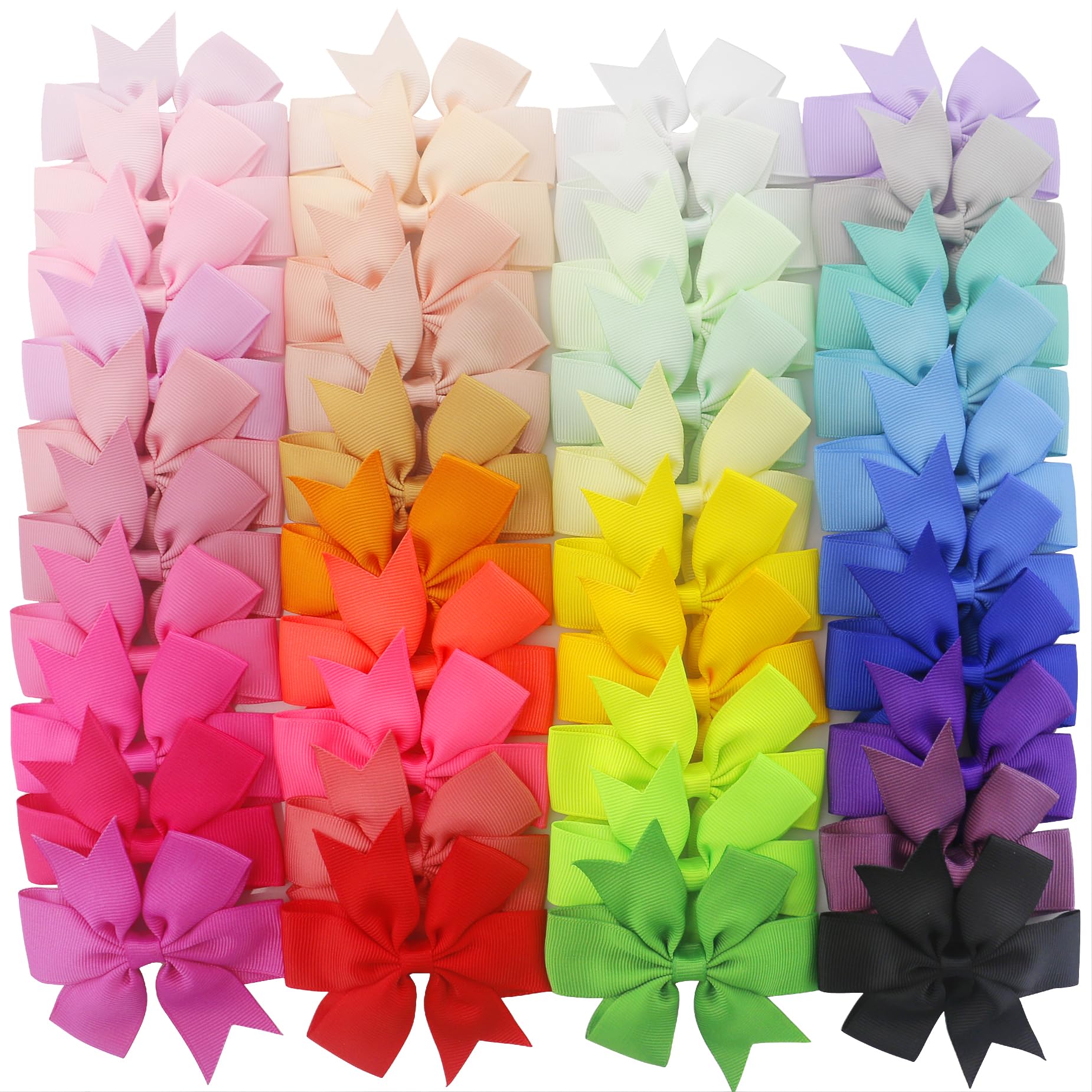 Cute Grosgrain Ribbon Hair Bow Clips for Girls -8