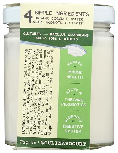 Miniatura 2 de CULINA - Yogur de coco liso y simple, 5 onzas