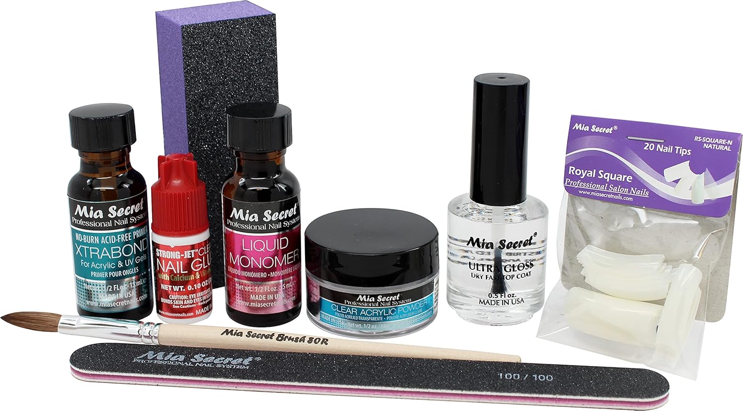 Buy Mia Secret Acrylic Nail Kit 1 2 Oz Liquid Monomer 1 2 Oz Clear Acrylic Powder Ultra Quick Nail Glue 1 2 Oz Ultra Gloss Top Coat Fancy 20 Nail Tips 1 2 Oz Primer Buy Mia Secret Acrylic Nail Kit 1 2 Oz Liquid Monomer 1 2 Oz Clear Acrylic Powder Ultra Quick Nail Glue 1 2 Oz Ultra Gloss Top Coat Fancy 20 Nail Tips 1 2 Oz Primer