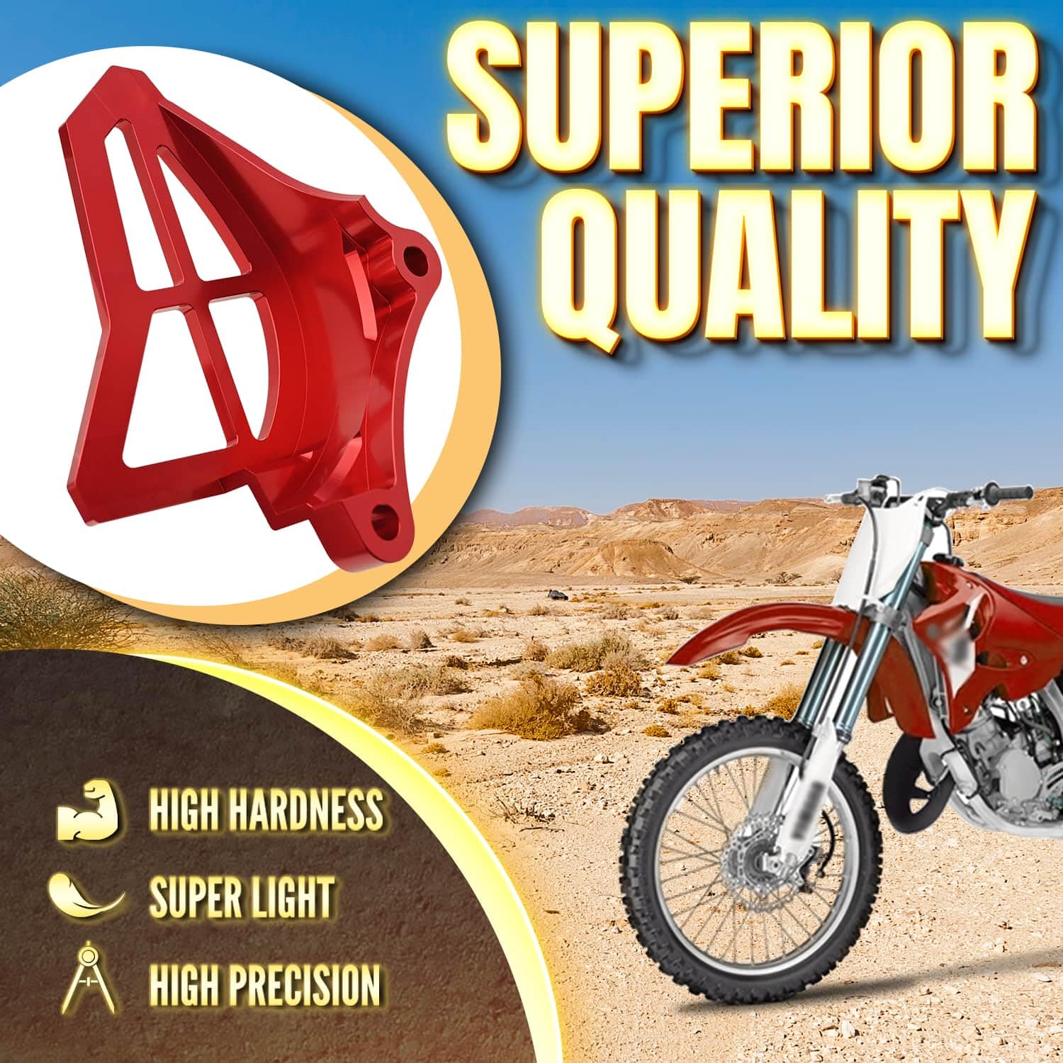 Canitu Front Sprocket Guard Cover,CNC Billet Aluminum Engine Sprocket Cover Engine Case Saver Guard Protector Crankcase Protection for Yamaha YZ125 1993-2004 (RED)