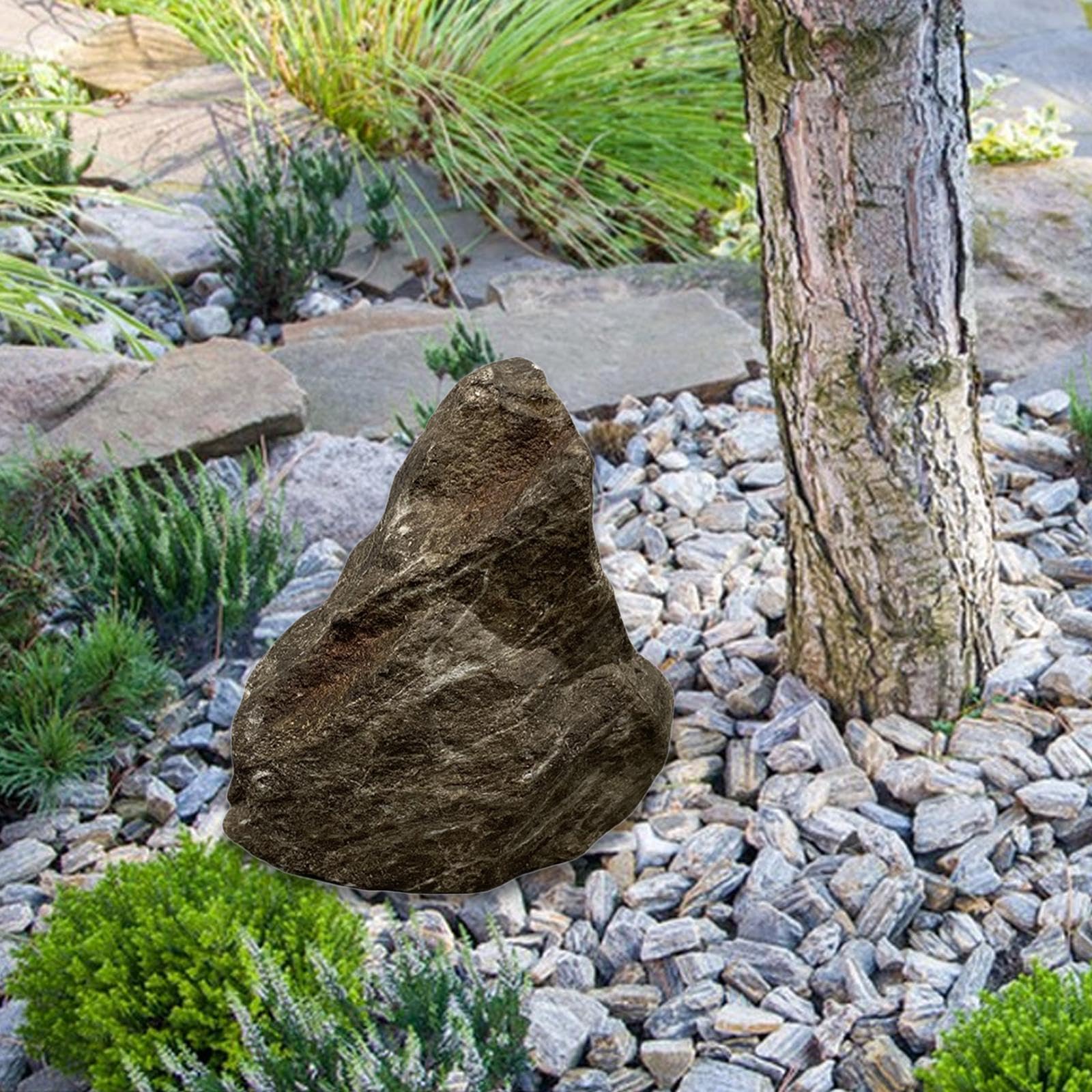 Landschaftsstein Simulation Aquariumdekoration Künstlicher Felsen Reptilienhöhle PU Material Solide Leicht zu Transportieren für Garten Fotografie Woh, Mehrfarbig, 27x18x26cm