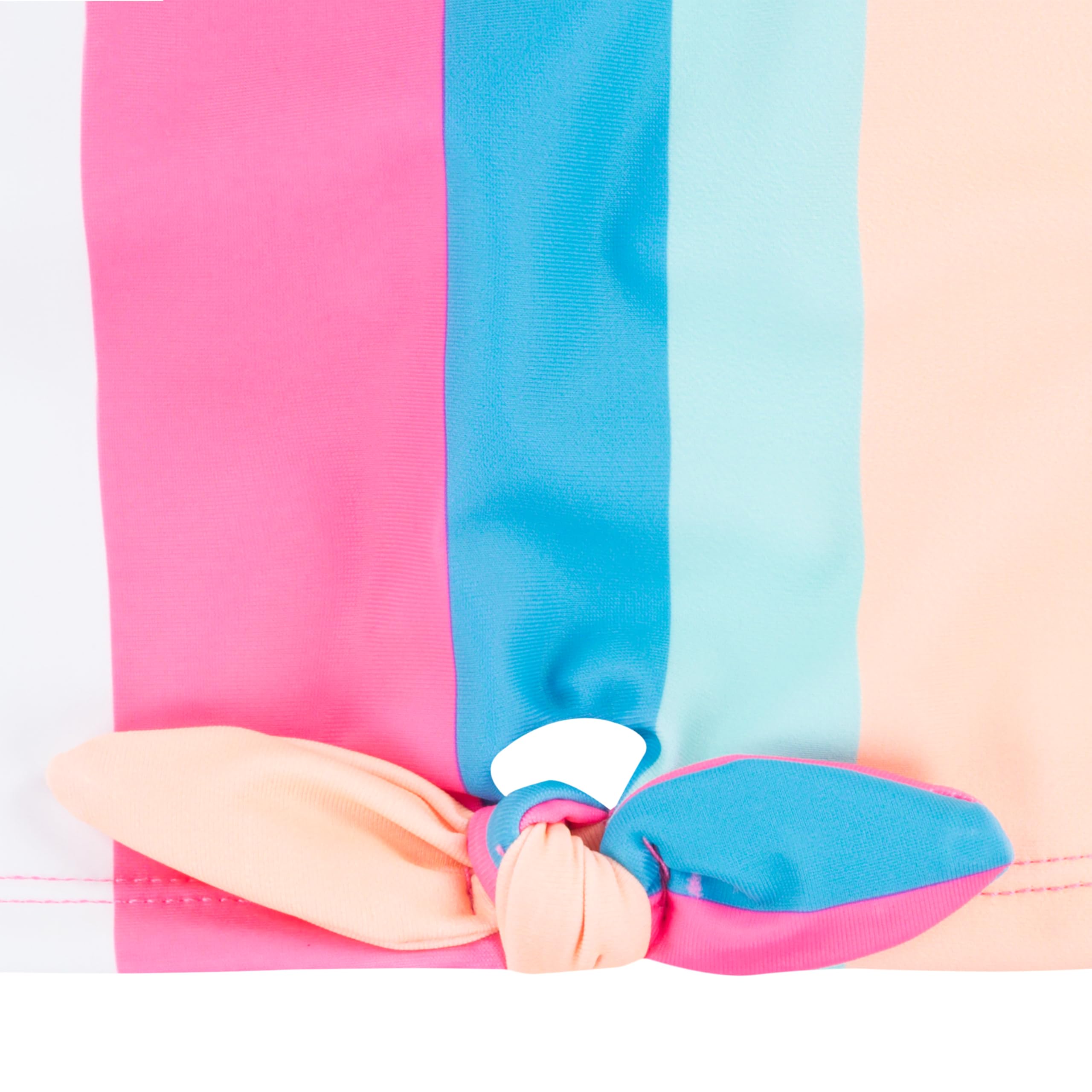 Hurley Girls' 2-Piece Tankini Swim Suit, White/Multi Stripe