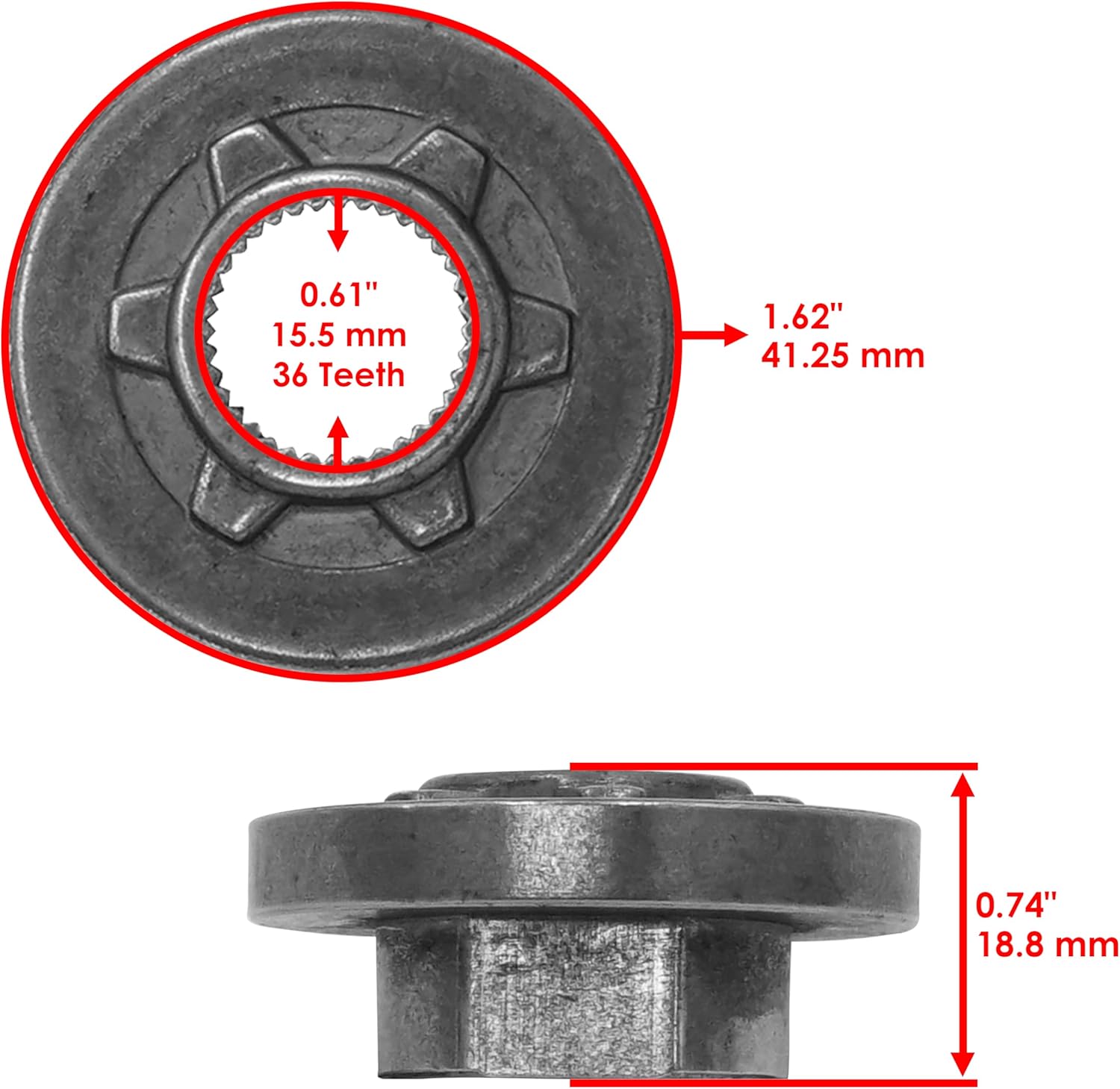 Caltric Transmission Pulley Compatible with Troy-Bilt Super Bronco Pony 13AX60 13A877 956-04002