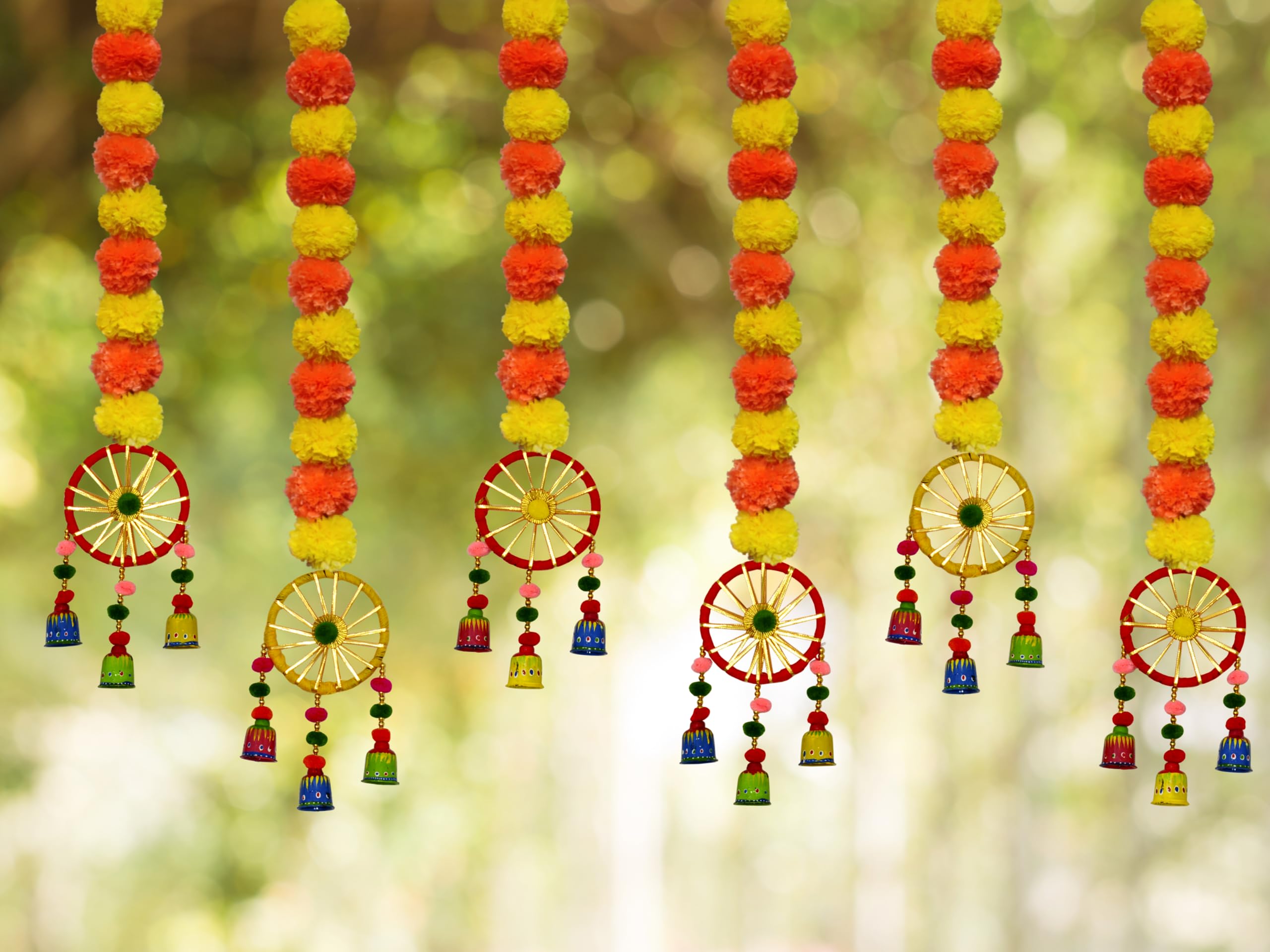 JH Gallery Wool Handmade Artificial Marigold Fluffy Flowers Hanging For Home&Office Decoration|Temple Pooja Room Decoration|Balcony Decoration|Artificial Flower Backdrop For Decoration|Pack Of 6 (B0CGBLDWFL) Amazon Price History, Amazon Price Tracker