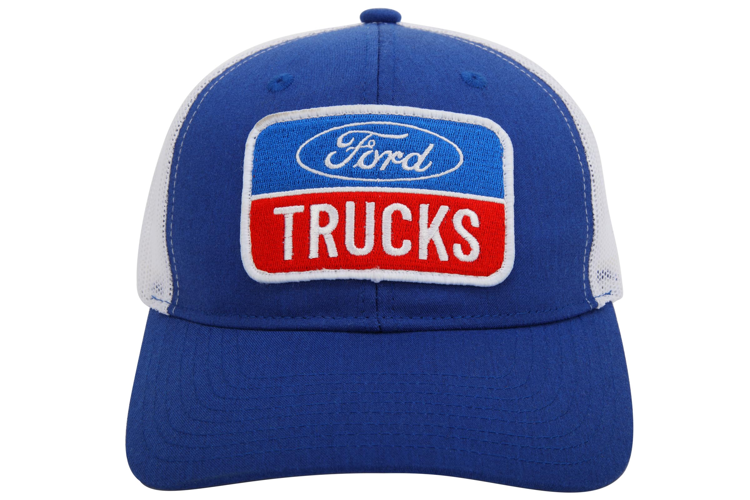 Ford Trucks Chino Twill and Mesh Patch Trucker Hat | Baseball Cap for Men Blue