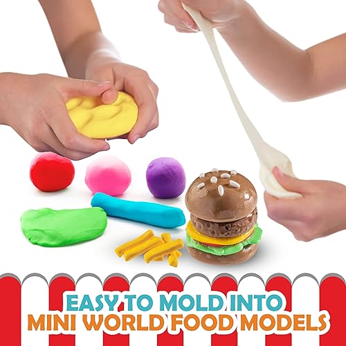 Miniatura 8 de Original Stationery Mini World Food - Kit de arcilla seca al aire, 10 colores de arcilla de modelado para esculpir y más de 19 piezas en este juego