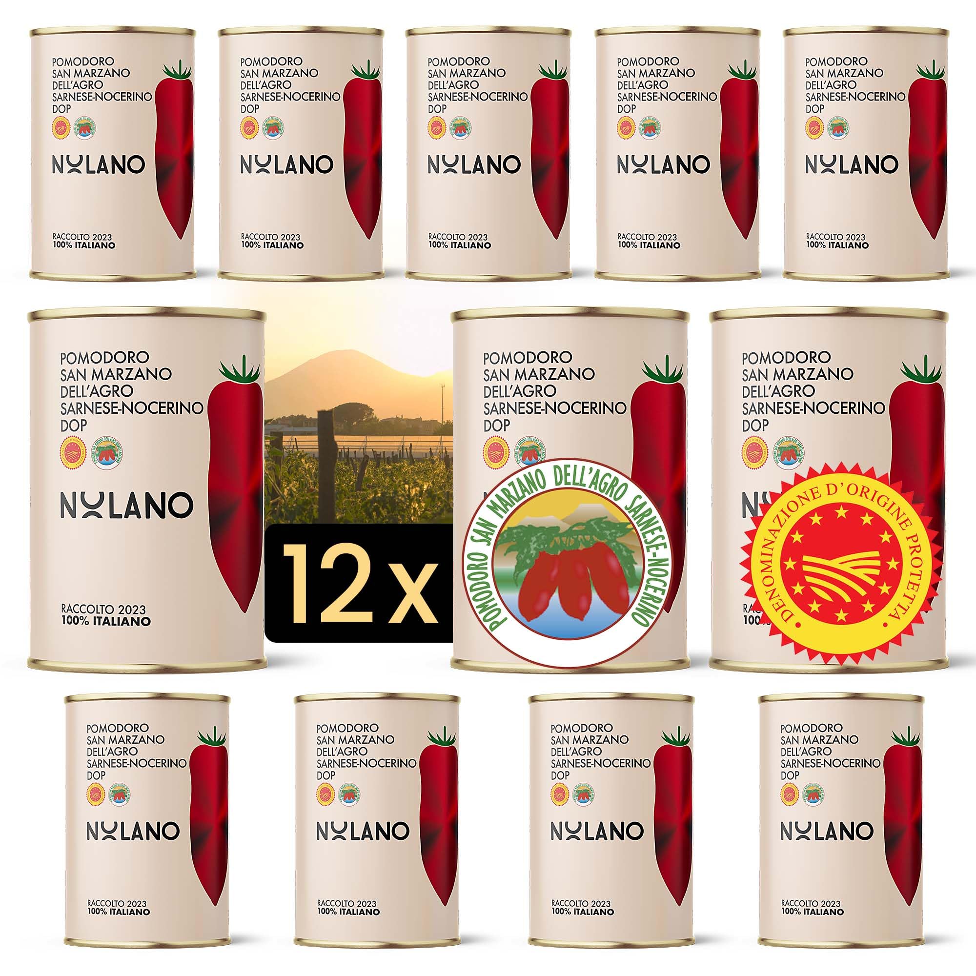 NOLANO San Marzano Tomate Dose DOP ganz & geschält Pizzatomaten 12x 400g