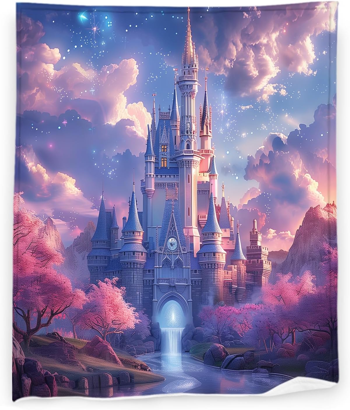 Magic Castle Throw Blanket - Princess Castle Fairy Tale World - Super Soft Microfiber Flannel, Lightweight Bedding Throw for Couch, Sofa - Gifts for Women Girls Boys - Warm and Cozy 60" x 80"