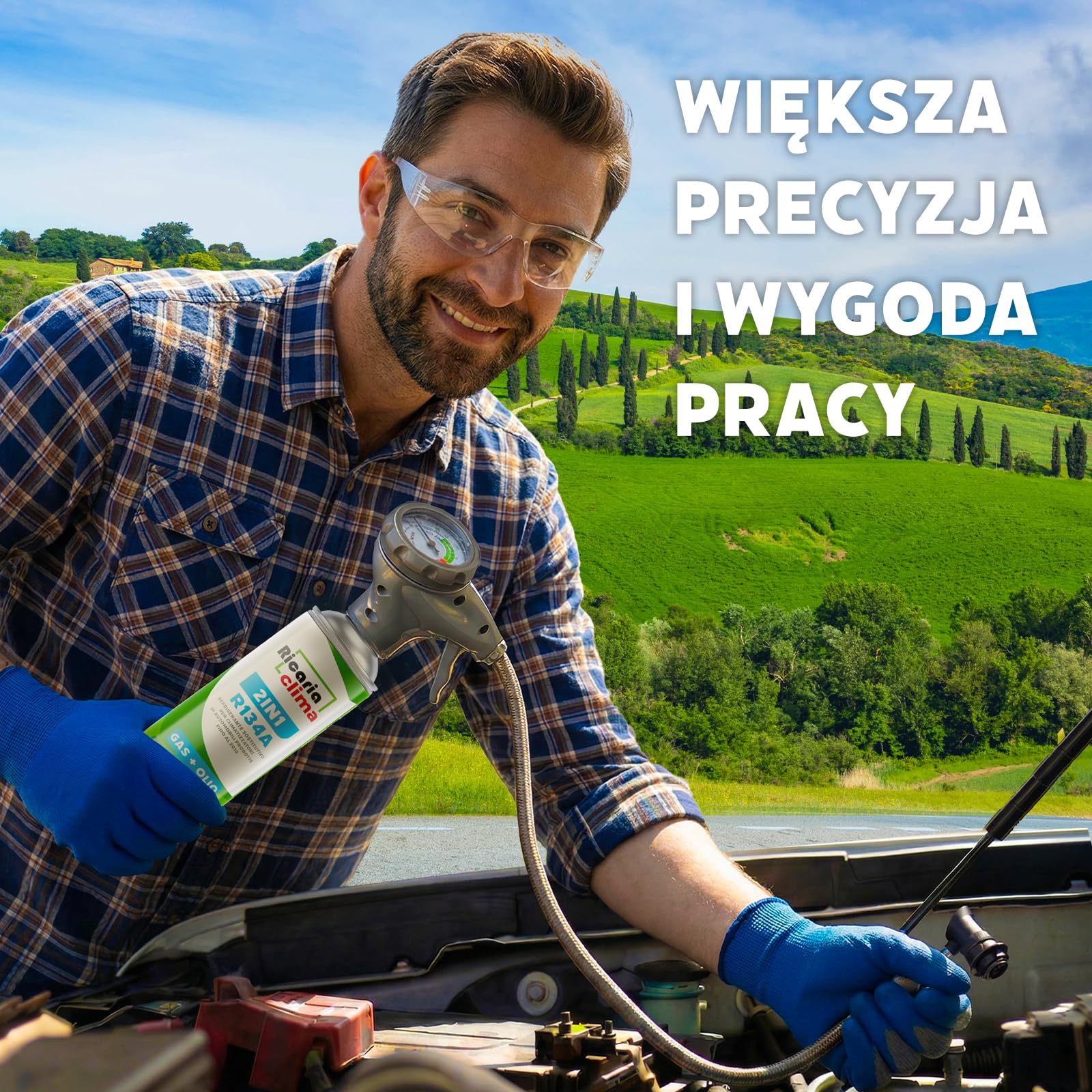 3in1 R1234yf Napełnianie Klimatyzacji – 3x 235 g z Wężem do Napełniania i Adapterem YF – Klimatyzacja Samochodowa – Gaz R1234yf 3in1 – Kartusz Gazu – ECO