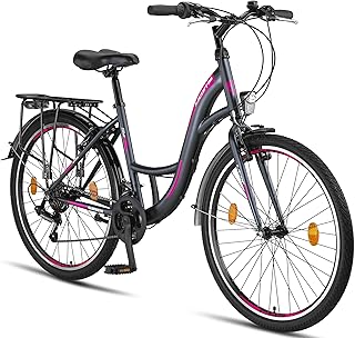 Licorne Bike Stella Premium City Bike da 20,24,26, 28 pollici, per ragazze, ragazzi, uomini e donne, cambio a 21 marce (6 marce a 20 pollici)