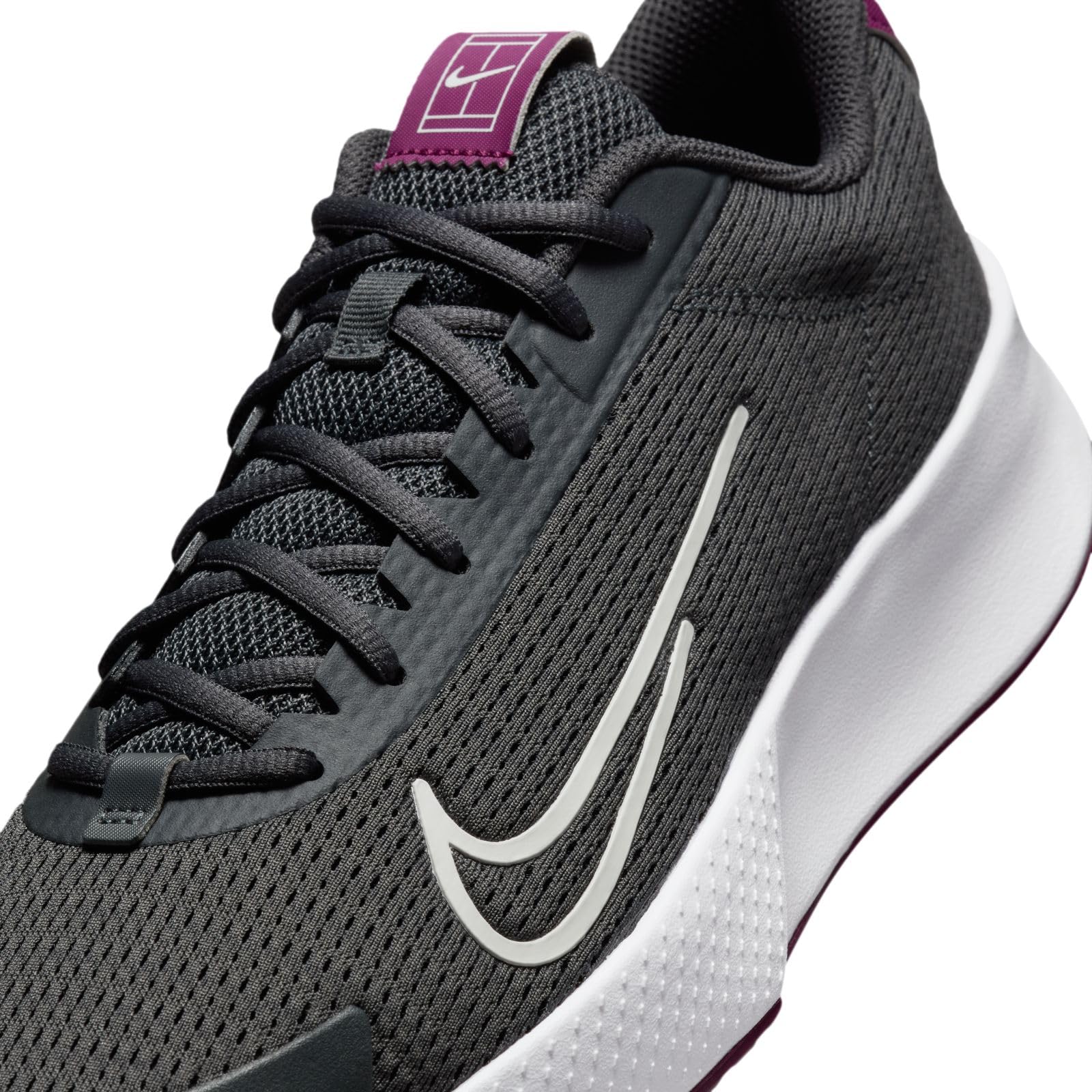 NikeCourt Vapor Lite 2 Men's Hard Court Tennis Shoes (DV2018-008, Dark Smoke Grey/Sangria/Photon Dust) Size 9