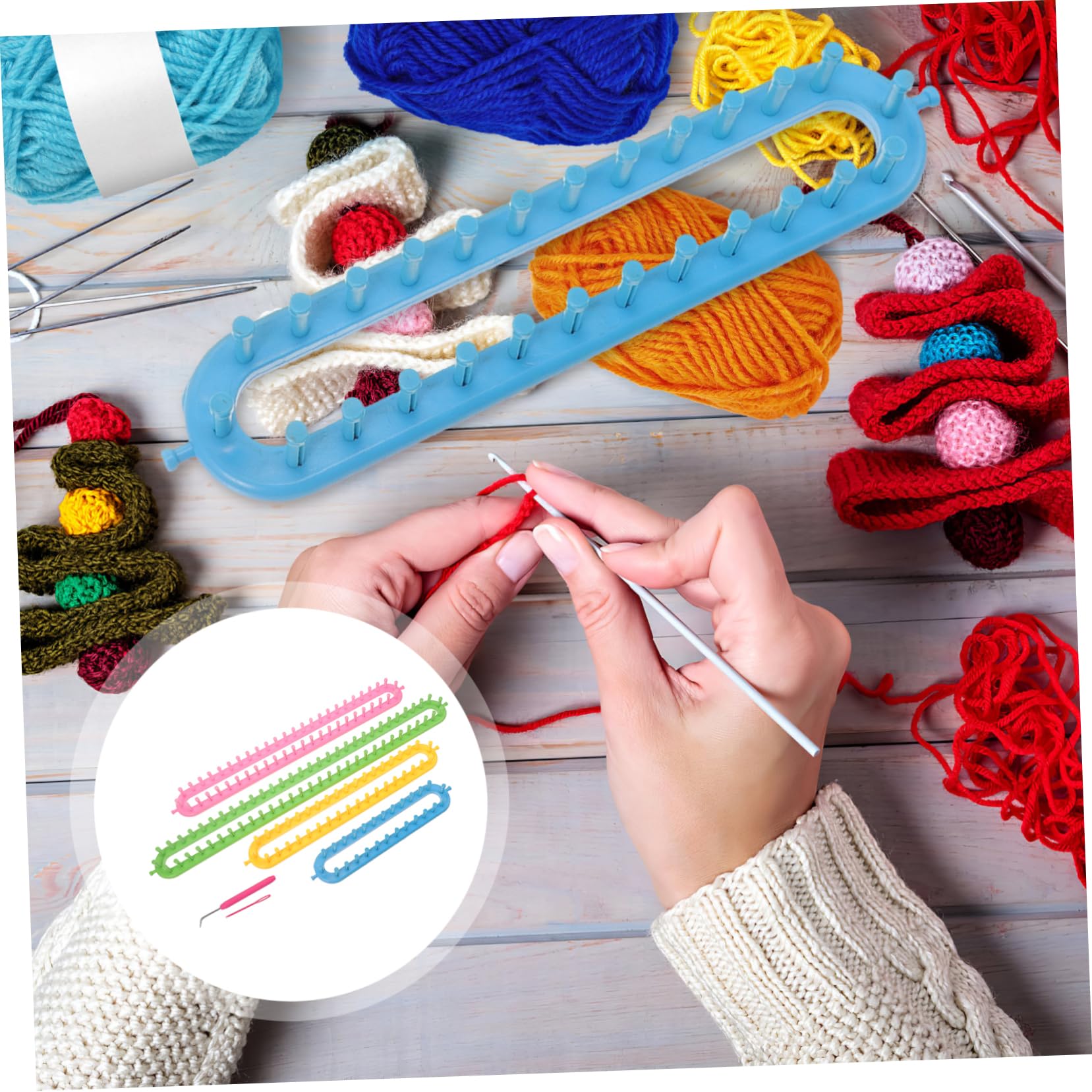HAPINARY 1 Set Durable Plastic Knitting Loom for Adults Efficient Scarf and Hat Weaving Tool Sweater Knitter Weaving Kit for Creative Projects