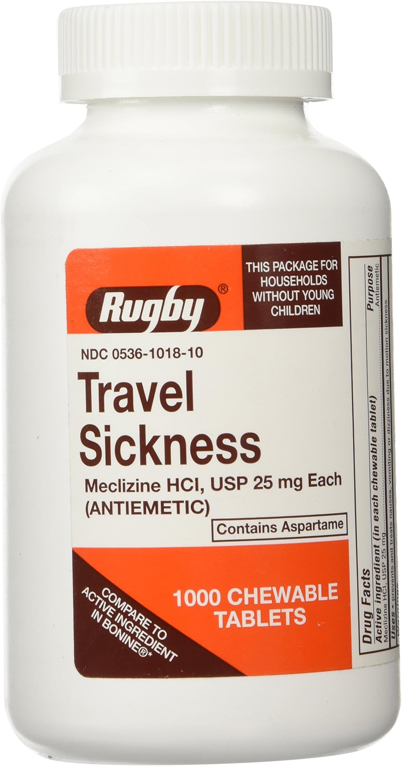 Meclizine Chewable Tablets - 25mg - Bottle of 1000