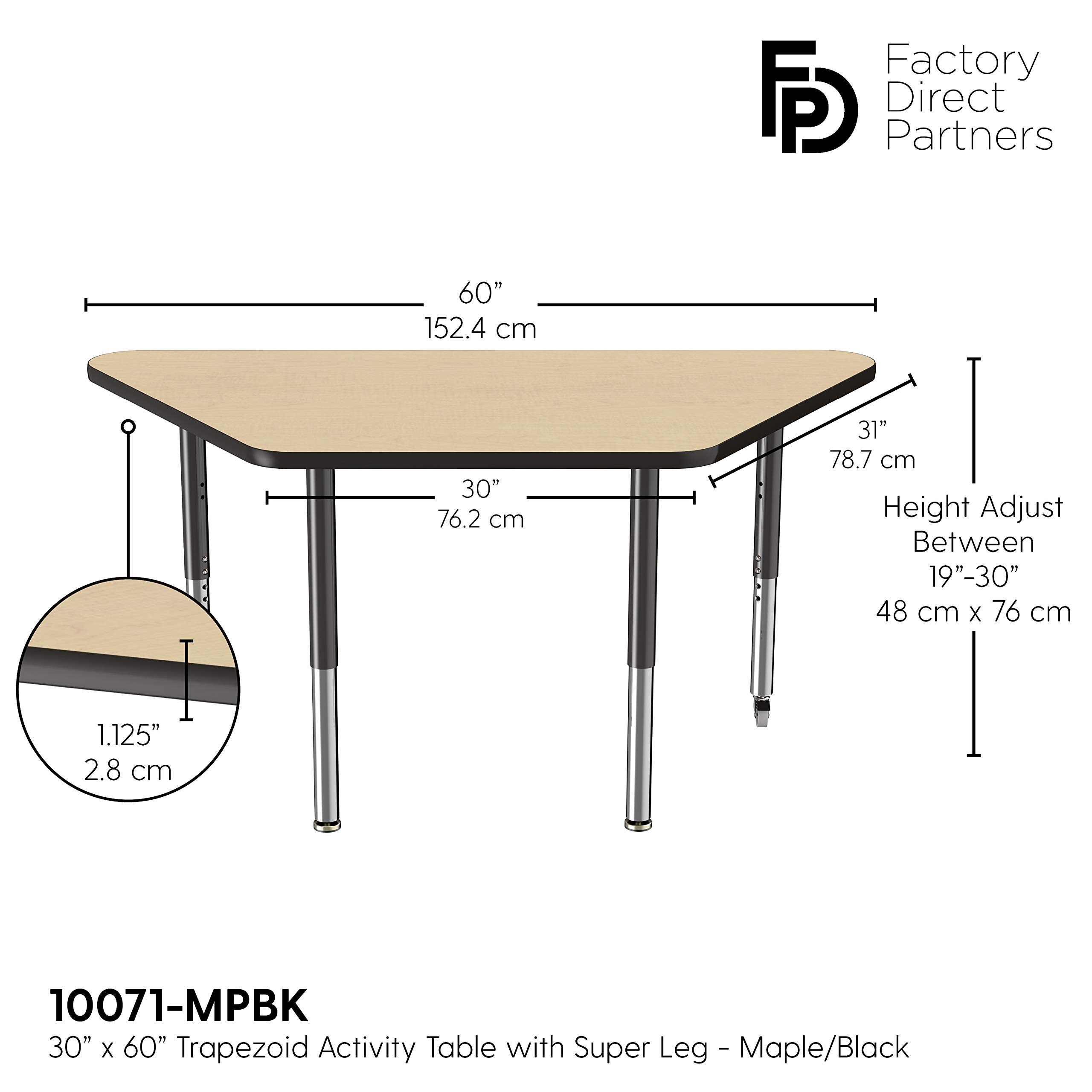 30 Inch Table Legs FDP RECTANGLE ACTIVITY SCHOOL AND CLASSROOM KIDS ...