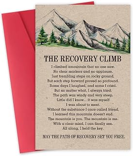 Addiction Recovery Poem Card | Inspirational Sobriety Milestone | Recovery Gift For Him | For Her AA, NA