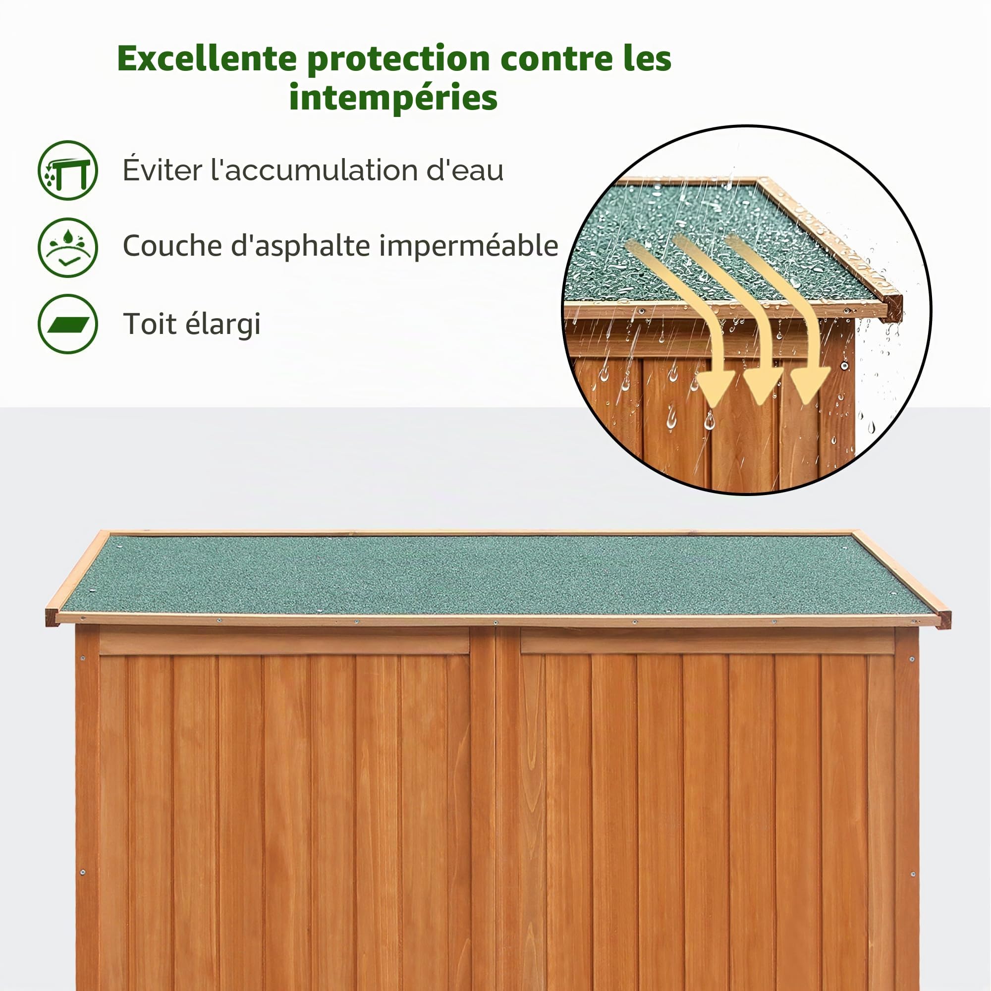 MCombo Armoire de Jardin Armoire d'extérieur Abri à Outils Bois