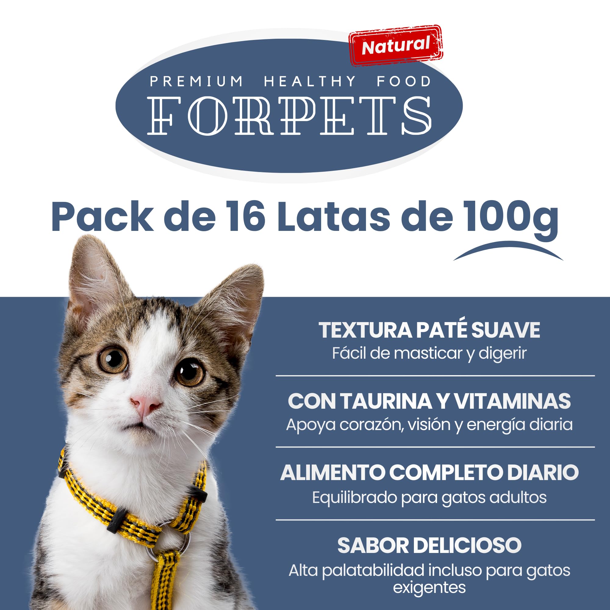 Pienso para Gatos Adultos con Pollo y Salmón | Salud Urinaria, Pelo Brillante y Digestión Sensible | Sin Gluten | Razas Pequeñas y Medianas | FORPETS Cats (15 kg + 16 latas 100g selección de Campo)