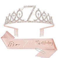 Vista 47 de CIEHER Juego de corona y banda de cumpleaños número 13, tiara de oro rosa, regalos para adolescentes