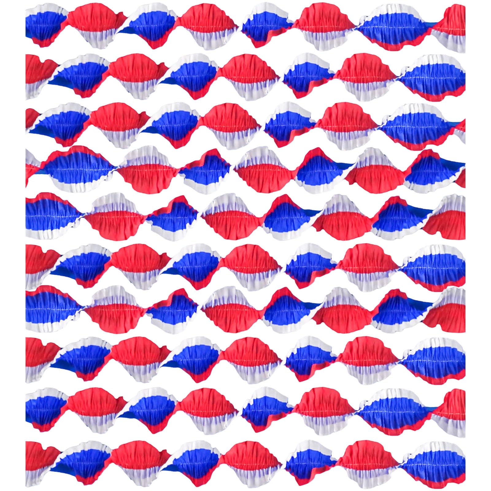 10Pcs Patriotic Stitched Paper Streamers Independence Day Ceiling Ornament for Fourth of July and National Day Event Home Celebration Decorations