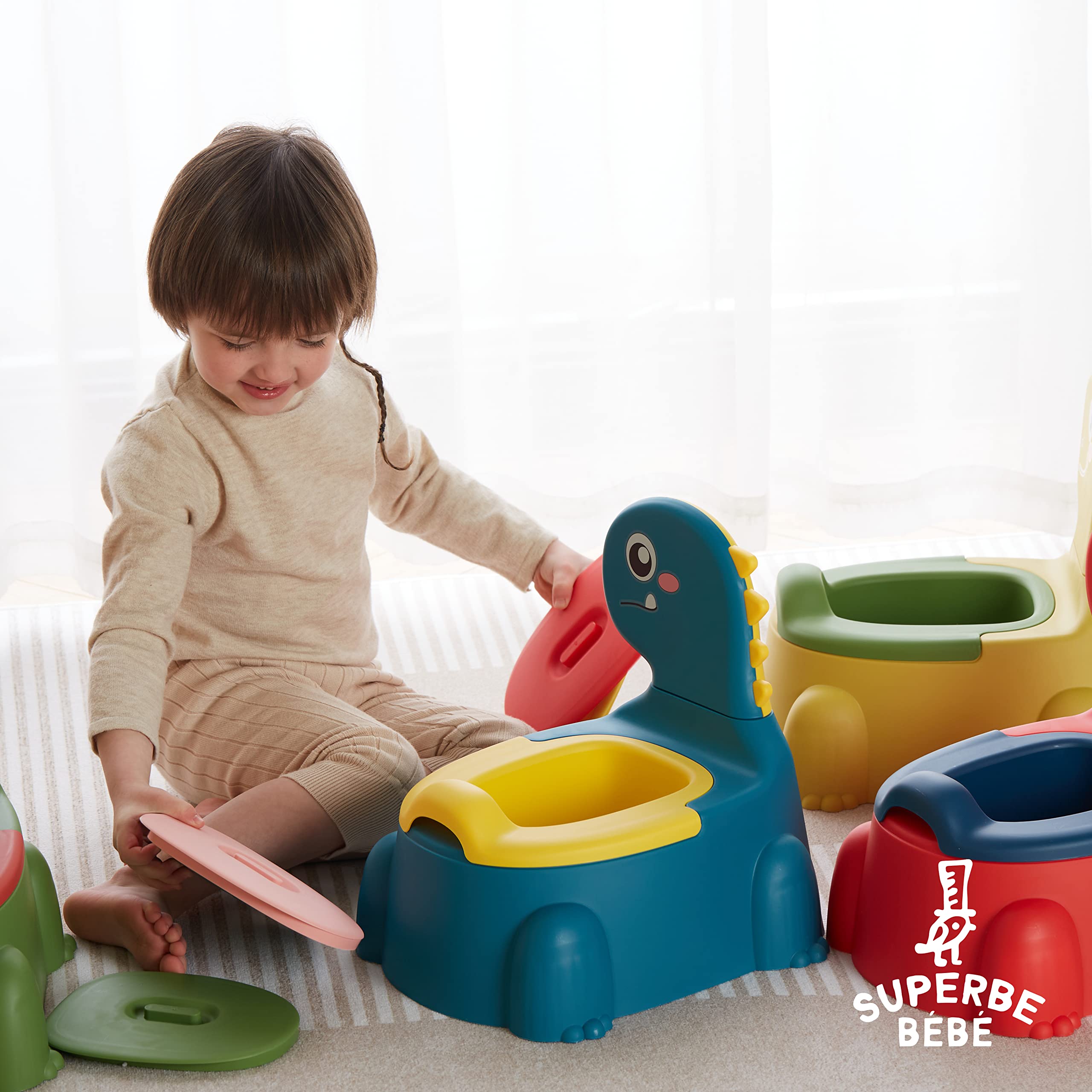 Vasino per Bambini WC - Vasetto Per Bambini WC - Per l'educazione alla toilette - Confortevole, antiscivolo, sistema anti-versamento e anti-odore - Facile da svuotare grazie alla vaschetta rimovibile