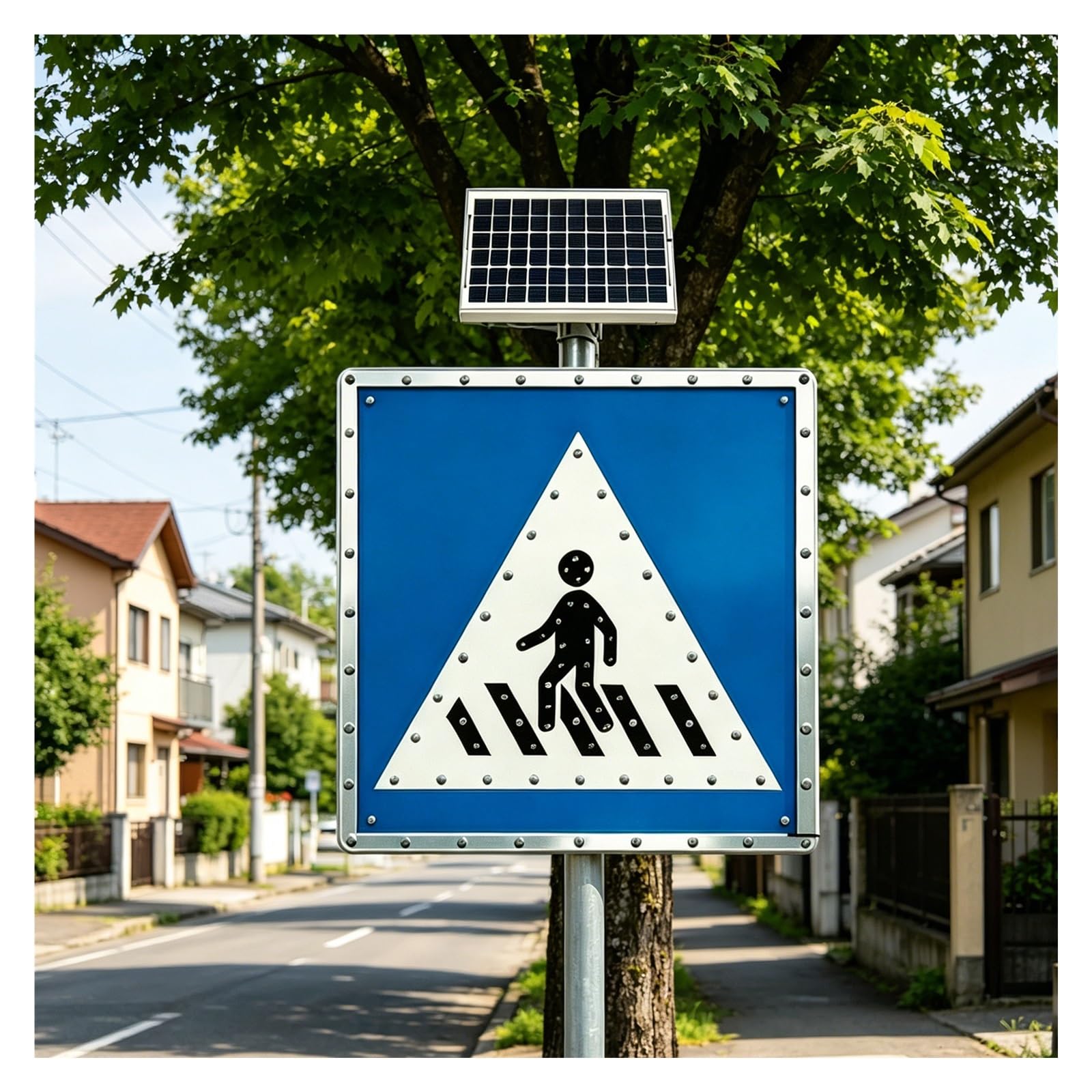 Panel de Señalización LED Solar for Tráfico, Vial Luminoso Intermitente, Utilizable Todo el Año, con LED Intermitentes, for Vías de Evacuación(24in)