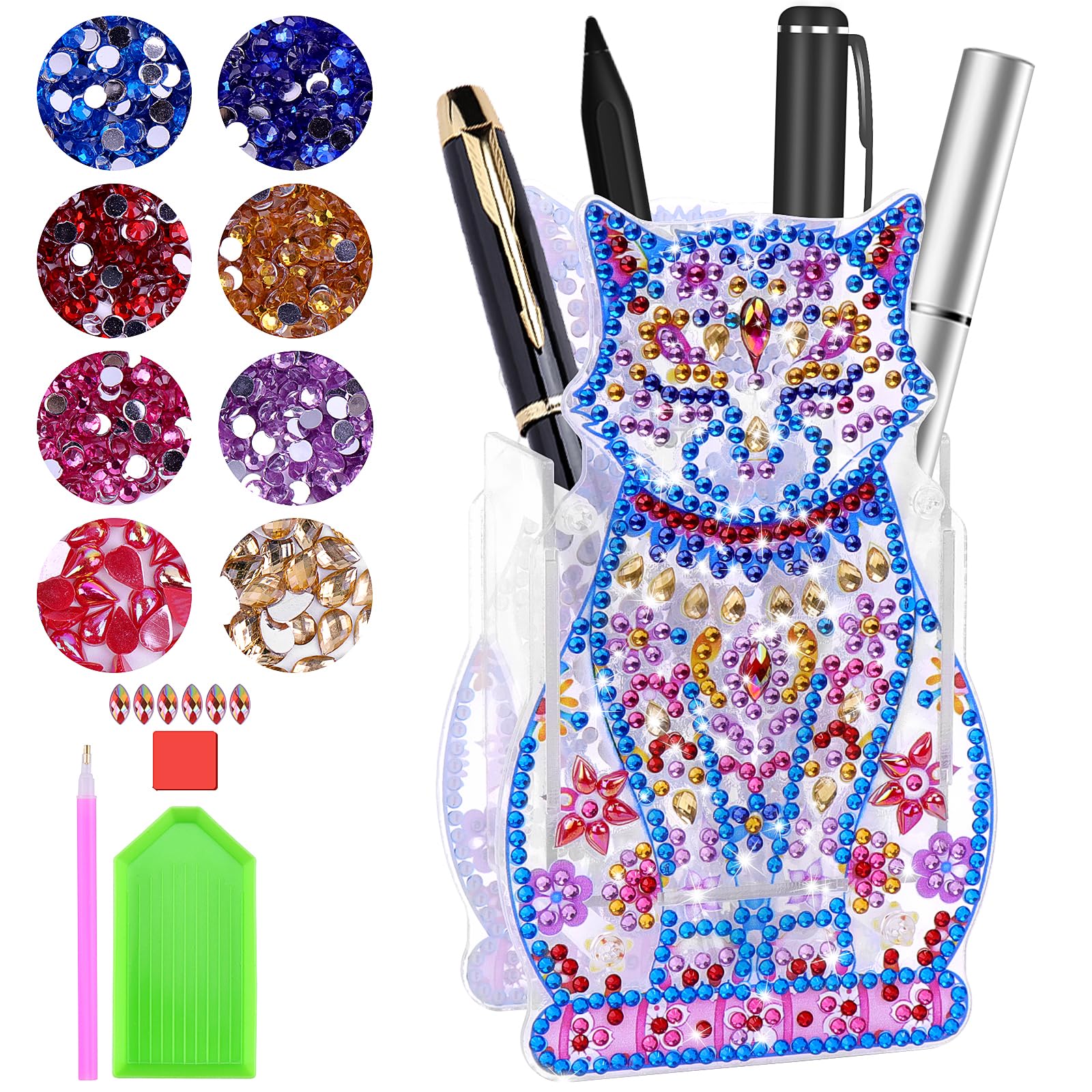 Meetory Kit Diamond Painting "Dia-Moon" Per Bambini - Portapenne 5D Fai Da Te - Regalo Creativo 5-10 Anni