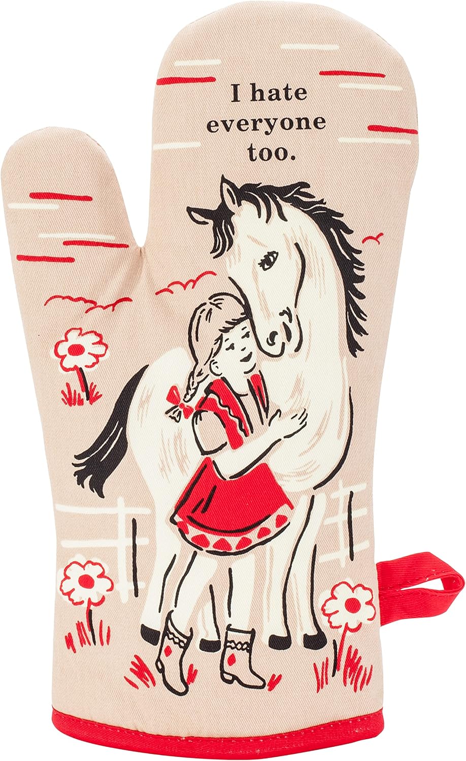 Blue Q Oven Mitt ~ I Hate Everyone Too. Super-Insulated Quilting, Comfy, Natural-Fitting Shape, 100% Cotton. (I Hate Everyone Too)