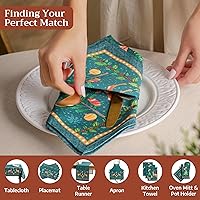 Vista 27 de Maison d' Hermine - Juego de 4 servilletas 100 % de tela de algodón lavable, decorar o regalar, hogar, cocina, comedor, fiestas de cóctel