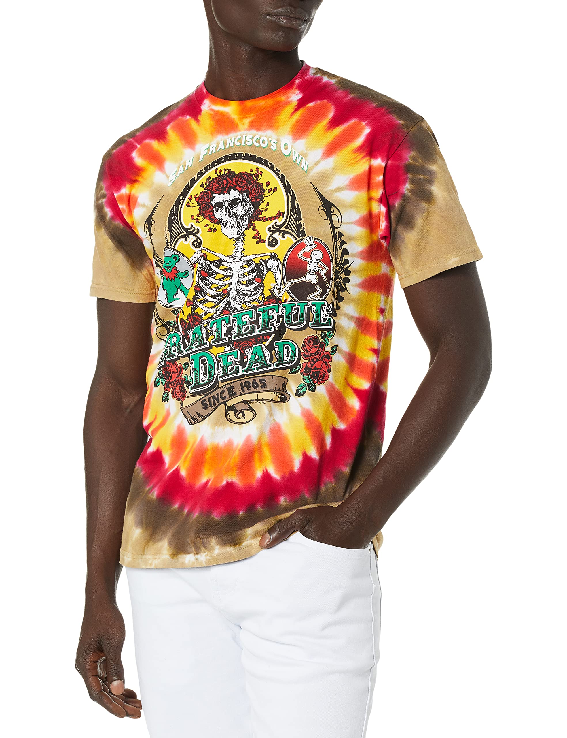 Liquid Blue Men's Tie Dye Grateful Dead-Bay Area Beloved T-Shirt, Medium